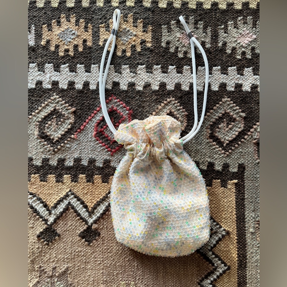 Vintage Reversible Beaded Bucket Bag